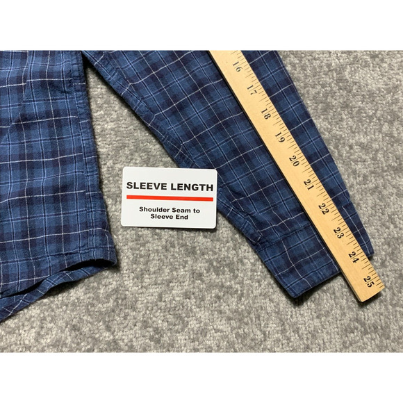 Panhandle Slim Shirt‎ Top Women Size L Blue Plaid Button Up Collared 100% Cotton - Picture 9 of 12